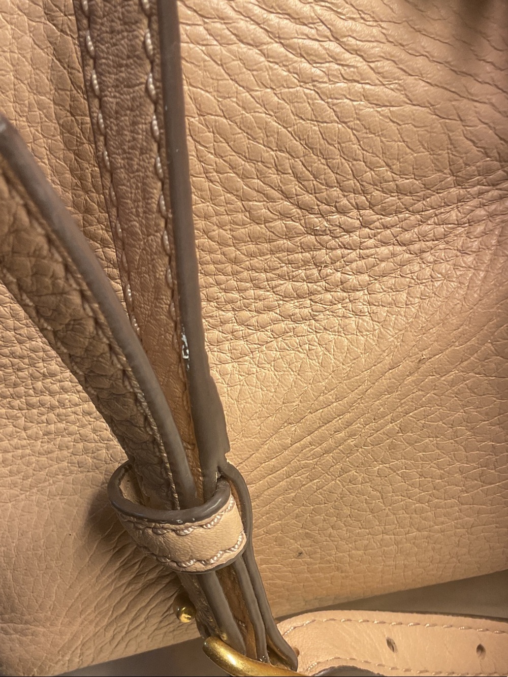 Tory Burch McGraw Pebbled Leather Tote Bag Satchel Taupe Devon Sand Crossbody - Picture 3 of 11